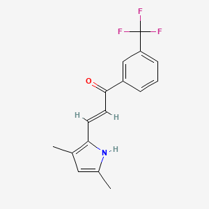 molecular formula C16H14F3NO B3041066 3-(3,5-dimethyl-1H-pyrrol-2-yl)-1-[3-(trifluoromethyl)phenyl]prop-2-en-1-one CAS No. 259544-84-8