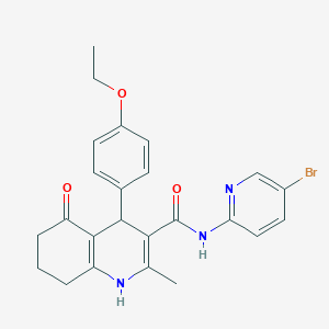 molecular formula C24H24BrN3O3 B304107 N-(5-bromo-2-pyridinyl)-4-(4-ethoxyphenyl)-2-methyl-5-oxo-1,4,5,6,7,8-hexahydro-3-quinolinecarboxamide 