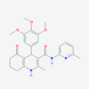 molecular formula C26H29N3O5 B304109 2-methyl-N-(6-methylpyridin-2-yl)-5-oxo-4-(3,4,5-trimethoxyphenyl)-1,4,5,6,7,8-hexahydroquinoline-3-carboxamide 