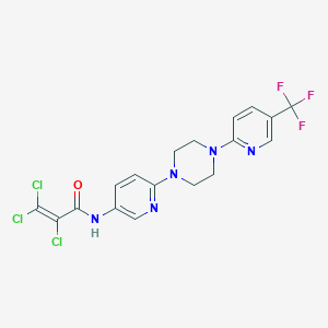 molecular formula C18H15Cl3F3N5O B3041094 2,3,3-trichloro-N-(6-{4-[5-(trifluoromethyl)pyridin-2-yl]piperazino}pyridin-3-yl)acrylamide CAS No. 260553-05-7