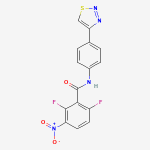 2,6-difluoro-3-nitro-N-[4-(1,2,3-thiadiazol-4-yl)phenyl]benzamide