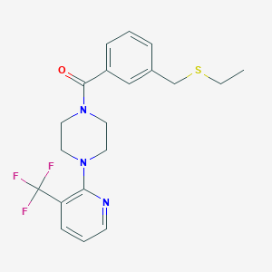 {3-[(Ethylthio)methyl]phenyl}{4-[3-(trifluoromethyl)pyridin-2-yl]piperazino}methanone