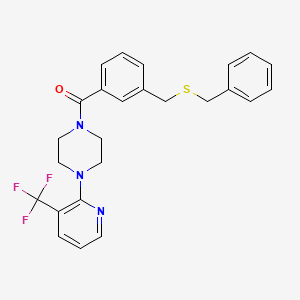 {3-[(Benzylthio)methyl]phenyl}{4-[3-(trifluoromethyl)pyridin-2-yl]piperazino}methanone