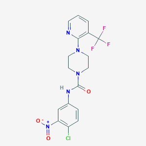 molecular formula C17H15ClF3N5O3 B3041106 N-(4-chloro-3-nitrophenyl)-4-[3-(trifluoromethyl)pyridin-2-yl]tetrahydropyrazine-1(2H)-carboxamide CAS No. 260798-64-9