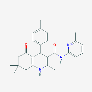 molecular formula C26H29N3O2 B304113 2,7,7-trimethyl-4-(4-methylphenyl)-N-(6-methylpyridin-2-yl)-5-oxo-1,4,5,6,7,8-hexahydroquinoline-3-carboxamide 