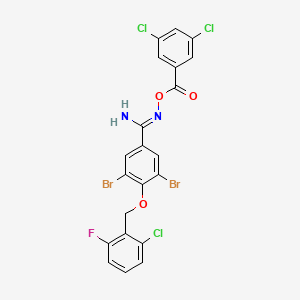 molecular formula C21H12Br2Cl3FN2O3 B3041131 O1-(3,5-dichlorobenzoyl)-3,5-dibromo-4-[(2-chloro-6-fluorobenzyl)oxy]benzene-1-carbohydroximamide CAS No. 261714-81-2