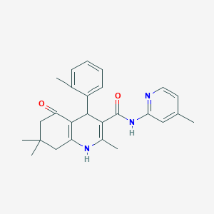 molecular formula C26H29N3O2 B304114 2,7,7-trimethyl-4-(2-methylphenyl)-N-(4-methylpyridin-2-yl)-5-oxo-1,4,5,6,7,8-hexahydroquinoline-3-carboxamide 