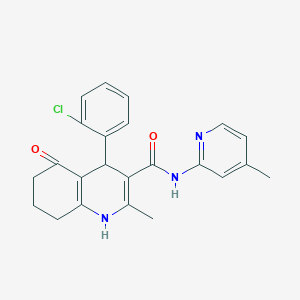 molecular formula C23H22ClN3O2 B304116 4-(2-chlorophenyl)-2-methyl-N-(4-methylpyridin-2-yl)-5-oxo-1,4,5,6,7,8-hexahydroquinoline-3-carboxamide 