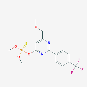 molecular formula C15H16F3N2O4PS B3041178 O-(6-(Methoxymethyl)-2-(4-(trifluoromethyl)phenyl)-4-pyrimidinyl) O,O-dimethyl thiophosphate CAS No. 261959-20-0
