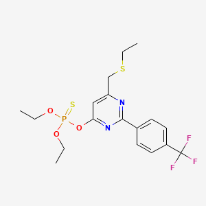 molecular formula C18H22F3N2O3PS2 B3041179 O,O-Diethyl O-(6-((ethylsulfanyl)methyl)-2-(4-(trifluoromethyl)phenyl)-4-pyrimidinyl) thiophosphate CAS No. 261959-21-1