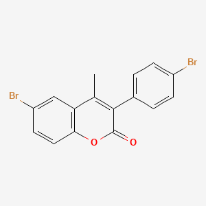 molecular formula C16H10Br2O2 B3041186 6-Bromo-3-(4-bromophenyl)-4-methylchromen-2-one CAS No. 262590-98-7