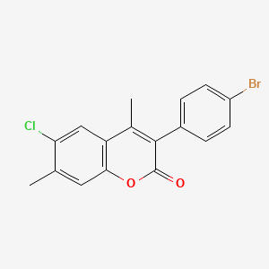 3-(4-Bromophenyl)-6-chloro-4,7-dimethylchromen-2-one