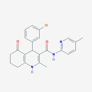 molecular formula C23H22BrN3O2 B304119 4-(3-bromophenyl)-2-methyl-N-(5-methylpyridin-2-yl)-5-oxo-1,4,5,6,7,8-hexahydroquinoline-3-carboxamide 