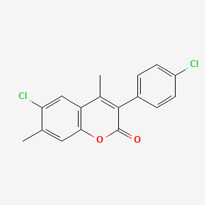 6-Chloro-3-(4-chlorophenyl)-4,7-dimethylchromen-2-one