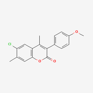 6-Chloro-3-(4-methoxyphenyl)-4,7-dimethylchromen-2-one