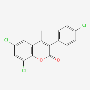 molecular formula C16H9Cl3O2 B3041206 6,8-Dichloro-3-(4-chlorophenyl)-4-methylchromen-2-one CAS No. 263364-66-5