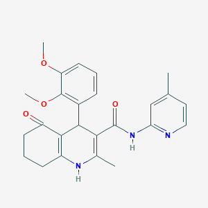 molecular formula C25H27N3O4 B304121 4-(2,3-dimethoxyphenyl)-2-methyl-N-(4-methylpyridin-2-yl)-5-oxo-1,4,5,6,7,8-hexahydroquinoline-3-carboxamide 