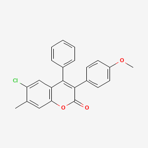 6-Chloro-3-(4-methoxyphenyl)-7-methyl-4-phenylchromen-2-one