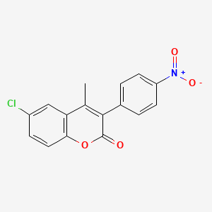 molecular formula C16H10ClNO4 B3041217 6-Chloro-4-methyl-3-(4-nitrophenyl)chromen-2-one CAS No. 263364-84-7