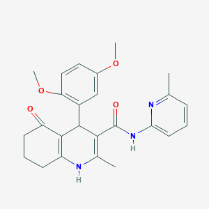molecular formula C25H27N3O4 B304122 4-(2,5-dimethoxyphenyl)-2-methyl-N-(6-methylpyridin-2-yl)-5-oxo-1,4,5,6,7,8-hexahydroquinoline-3-carboxamide 