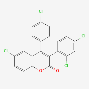 molecular formula C21H10Cl4O2 B3041232 6-Chloro-4-(4-chlorophenyl)-3-(2,4-dichlorophenyl)chromen-2-one CAS No. 263365-11-3