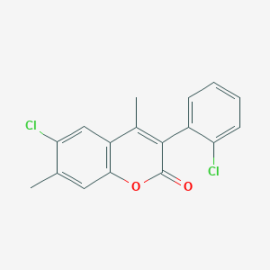 molecular formula C17H12Cl2O2 B3041233 6-Chloro-3-(2-chlorophenyl)-4,7-dimethylchromen-2-one CAS No. 263365-13-5