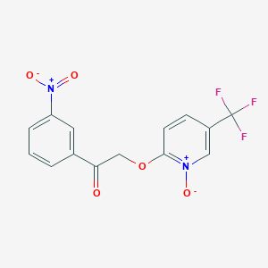 molecular formula C14H9F3N2O5 B3041250 2-[2-(3-Nitrophenyl)-2-oxoethoxy]-5-(trifluoromethyl)pyridinium-1-olate CAS No. 263385-05-3