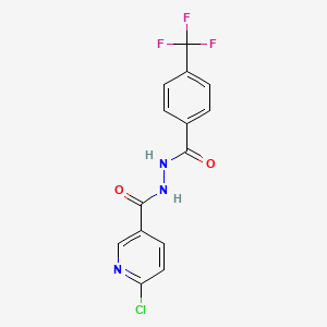 molecular formula C14H9ClF3N3O2 B3041253 N'-[(6-chloropyridin-3-yl)carbonyl]-4-(trifluoromethyl)benzohydrazide CAS No. 263563-39-9