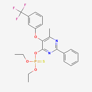 molecular formula C22H22F3N2O4PS B3041259 O,O-Diethyl O-(6-methyl-2-phenyl-5-(3-(trifluoromethyl)phenoxy)-4-pyrimidinyl) thiophosphate CAS No. 263868-86-6