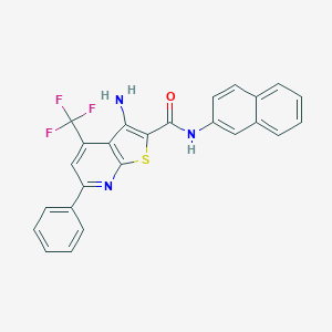 molecular formula C25H16F3N3OS B304126 3-amino-N-(2-naphthyl)-6-phenyl-4-(trifluoromethyl)thieno[2,3-b]pyridine-2-carboxamide 