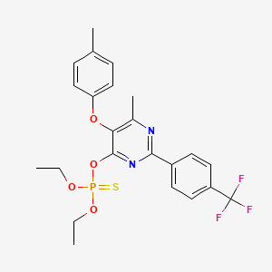 molecular formula C23H24F3N2O4PS B3041260 O,O-二乙基 O-{6-甲基-5-(4-甲基苯氧基)-2-[4-(三氟甲基)苯基]嘧啶-4-基} 硫代磷酸酯 CAS No. 263869-03-0