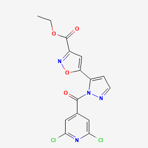 Ethyl 5-(1-[(2,6-dichloro-4-pyridyl)carbonyl]-1H-pyrazol-5-yl)isoxazole-3-carboxylate