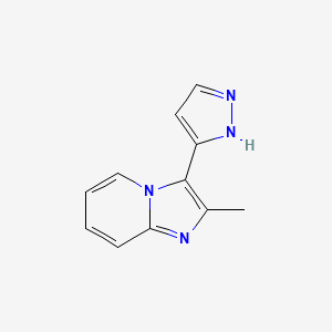 molecular formula C11H10N4 B3041270 2-甲基-3-(1H-吡唑-3-基)咪唑并[1,2-a]吡啶 CAS No. 264226-27-9