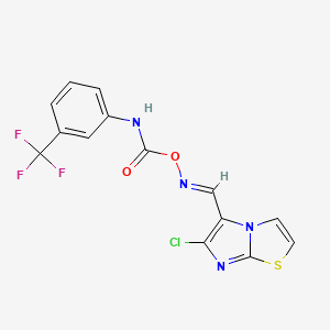 6-Chloro-5-{[({[3-(trifluoromethyl)anilino]carbonyl}oxy)imino]methyl}imidazo[2,1-b][1,3]thiazole