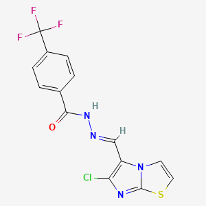 molecular formula C14H8ClF3N4OS B3041278 N'1-[(6-chloroimidazo[2,1-b][1,3]thiazol-5-yl)methylidene]-4-(trifluoromethyl)benzene-1-carbohydrazide CAS No. 265307-85-5