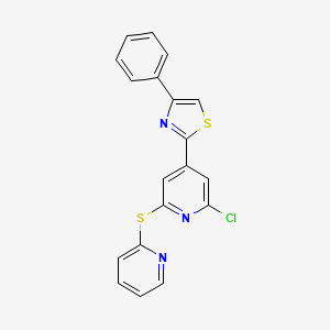 molecular formula C19H12ClN3S2 B3041287 2-[2-Chloro-6-(2-pyridylthio)-4-pyridyl]-4-phenyl-1,3-thiazole CAS No. 266361-95-9