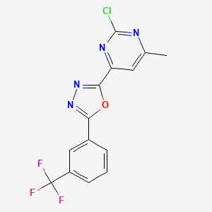 2-(2-Chloro-6-methylpyrimidin-4-yl)-5-[3-(trifluoromethyl)phenyl]-1,3,4-oxadiazole