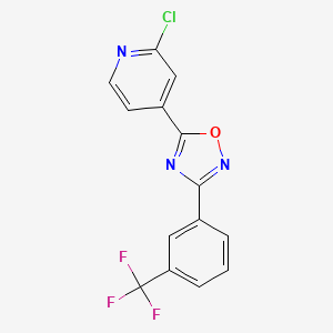 molecular formula C14H7ClF3N3O B3041291 5-(2-氯-4-吡啶基)-3-[3-(三氟甲基)苯基]-1,2,4-恶二唑 CAS No. 266692-21-1