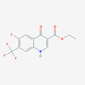 molecular formula C13H9F4NO3 B3041302 Ethyl 6-fluoro-4-hydroxy-7-(trifluoromethyl)quinoline-3-carboxylate CAS No. 26893-01-6