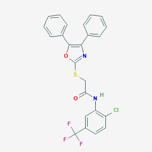 molecular formula C24H16ClF3N2O2S B304131 N-[2-chloro-5-(trifluoromethyl)phenyl]-2-[(4,5-diphenyl-1,3-oxazol-2-yl)sulfanyl]acetamide 
