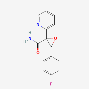 3-(4-Fluorophenyl)-2-(2-pyridyl)oxirane-2-carboxamide