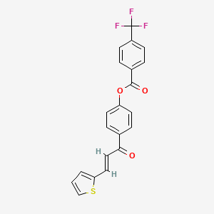 molecular formula C21H13F3O3S B3041331 4-[3-(2-Thienyl)acryloyl]phenyl 4-(trifluoromethyl)benzoate CAS No. 279691-56-4