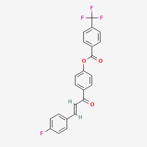 molecular formula C23H14F4O3 B3041332 4-[3-(4-Fluorophenyl)acryloyl]phenyl 4-(trifluoromethyl)benzoate CAS No. 279691-57-5