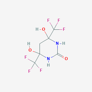 molecular formula C6H6F6N2O3 B3041335 4,6-Bis(hydroxy)-4.6-bis(trifluoromethyl)tetrahydropyrimidine-2-one CAS No. 281189-80-8