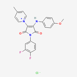 molecular formula C23H18ClF2N3O3 B3041339 1-[1-(3,4-difluorophenyl)-4-(4-methoxyanilino)-2,5-dioxo-2,5-dihydro-1H-pyrrol-3-yl]-4-methylpyridinium chloride CAS No. 281223-62-9