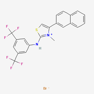 molecular formula C22H15BrF6N2S B3041344 2-[3,5-Di(trifluoromethyl)anilino]-3-methyl-4-(2-naphthyl)-1,3-thiazol-3-ium bromide CAS No. 282539-01-9