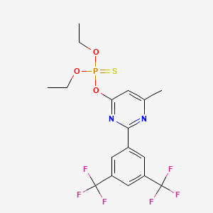 molecular formula C17H17F6N2O3PS B3041354 O-{2-[3,5-bis(trifluoromethyl)phenyl]-6-methylpyrimidin-4-yl} O,O-diethyl phosphothioate CAS No. 284664-37-5