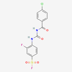 4-({[(4-Chlorobenzoyl)amino]carbonyl}amino)-3-fluorobenzene-1-sulphonyl fluoride