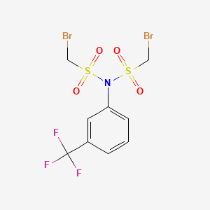 molecular formula C9H8Br2F3NO4S2 B3041375 bromo-N-[(bromomethyl)sulphonyl]-N-[3-(trifluoromethyl)phenyl]methanesulphonamide CAS No. 286367-01-9
