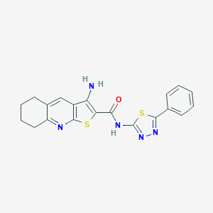 molecular formula C20H17N5OS2 B304138 3-amino-N-(5-phenyl-1,3,4-thiadiazol-2-yl)-5,6,7,8-tetrahydrothieno[2,3-b]quinoline-2-carboxamide 